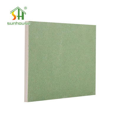 Drywall resistente da umidade da cor verde, placa de gesso afilada 9mm da borda impermeável