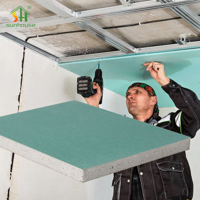 Bom preço fogo resistente da placa de gesso da umidade de 4x8 15mm avaliado para cozinhas dos banheiros on-line