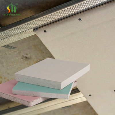 Folhas da placa de gesso da cor verde 9mm, placa de gipsita de Sheetrock para o prédio de escritórios